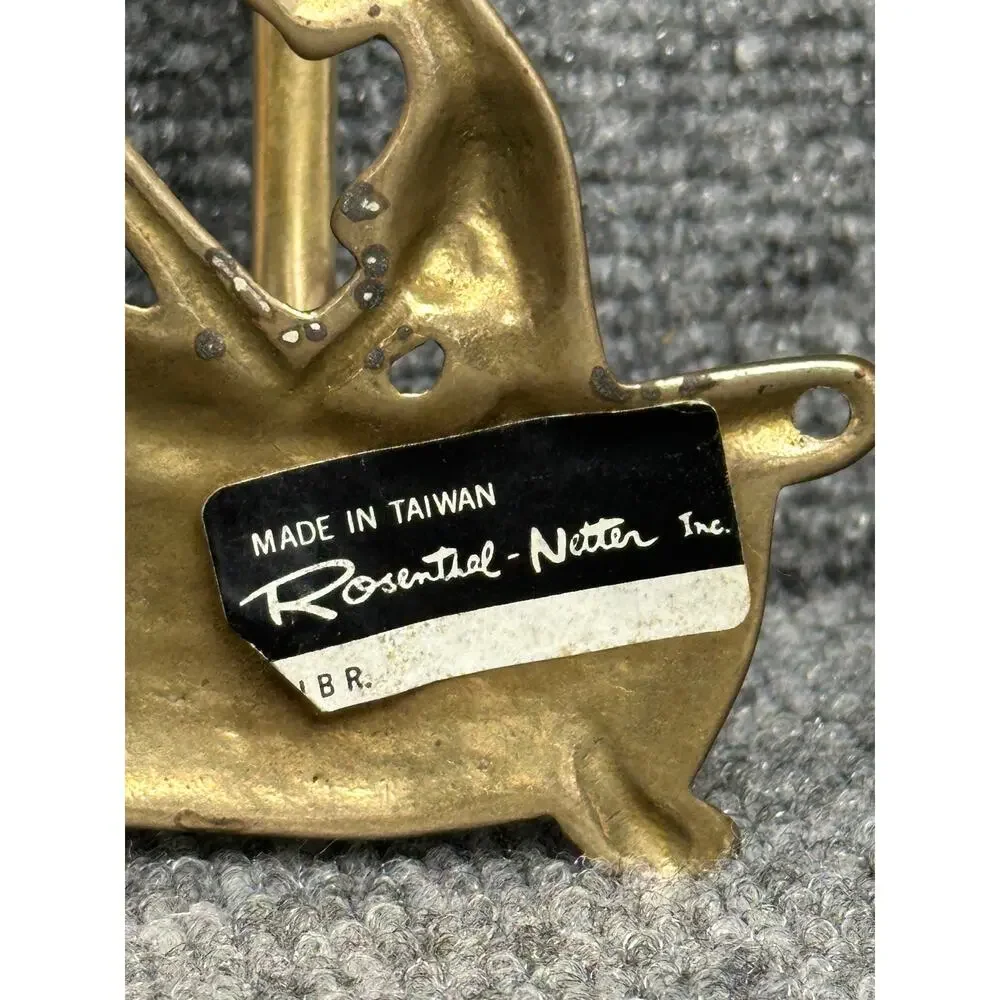Vintage 70s brass shower hook woman bathing Rosenthal Taiwan 4x4 bath tub soak